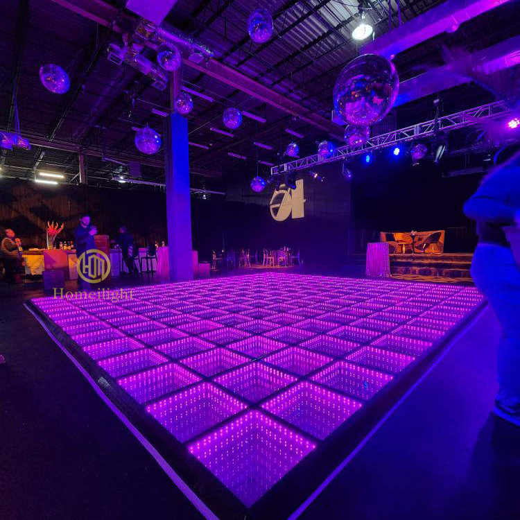 3D Abyss Design RGB Tube Chip Color LED Dance Floor Tiles For Indoor / Outdoor Events