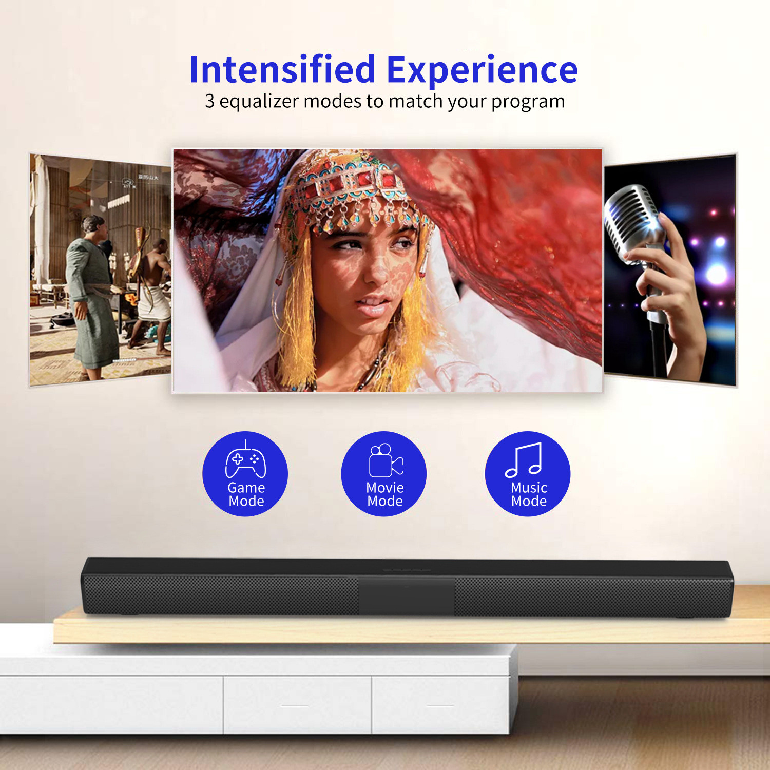 Accept OEM Wireless Home Theater Systems Sound Bar With DTS Audio Format