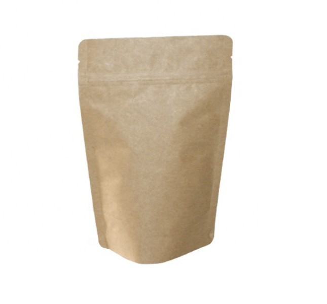 Clear paper pouch kraft bag stand up zipper pouch food grade pouch