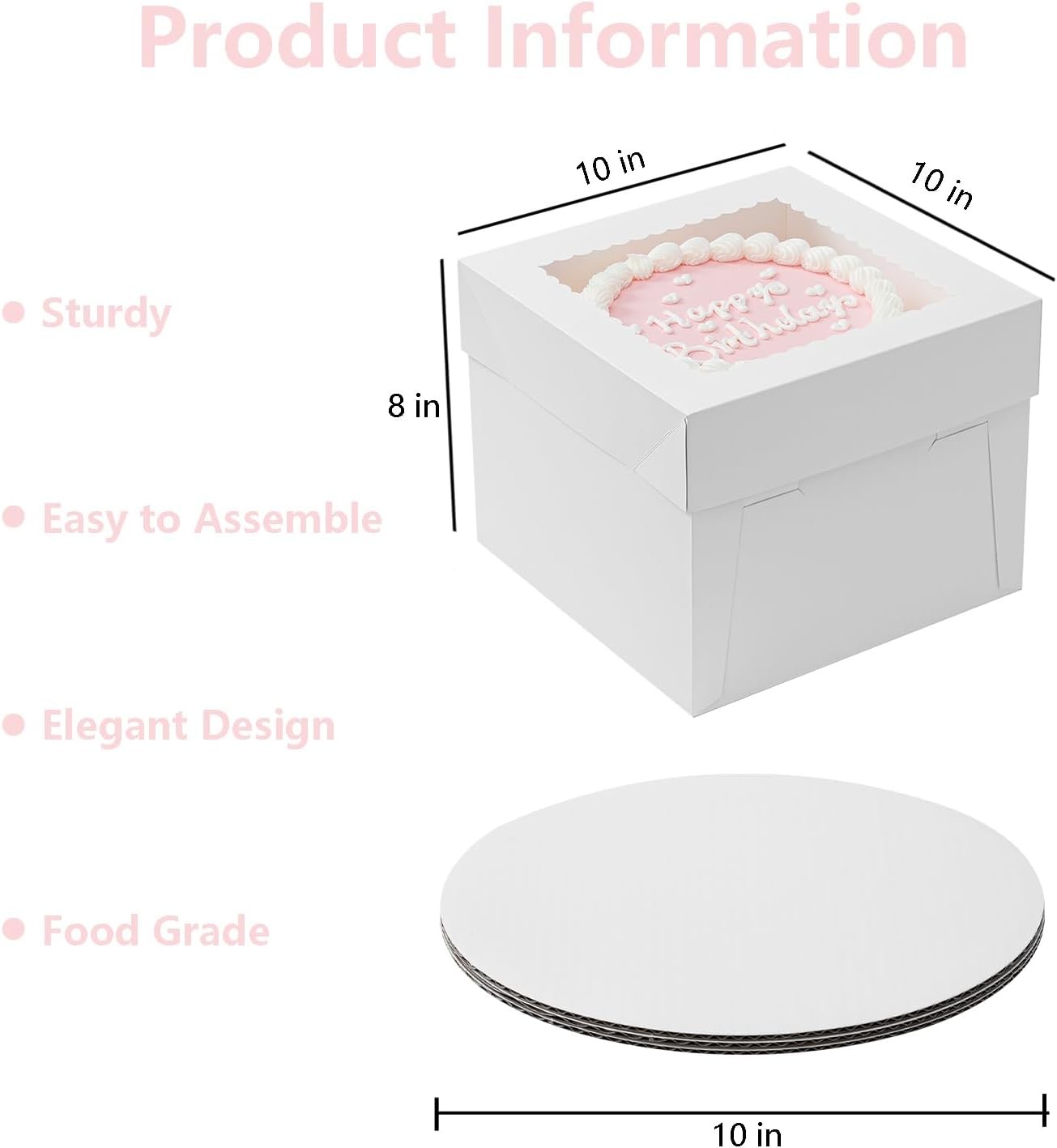 Elegant Dessert Cake Packaging Boxes Offset Printing