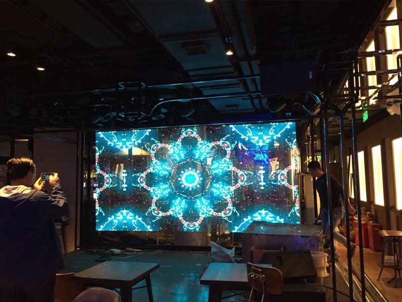 Full color TL12.5 MM 86% Transparent LED Screen display Airport / commercial mall use
