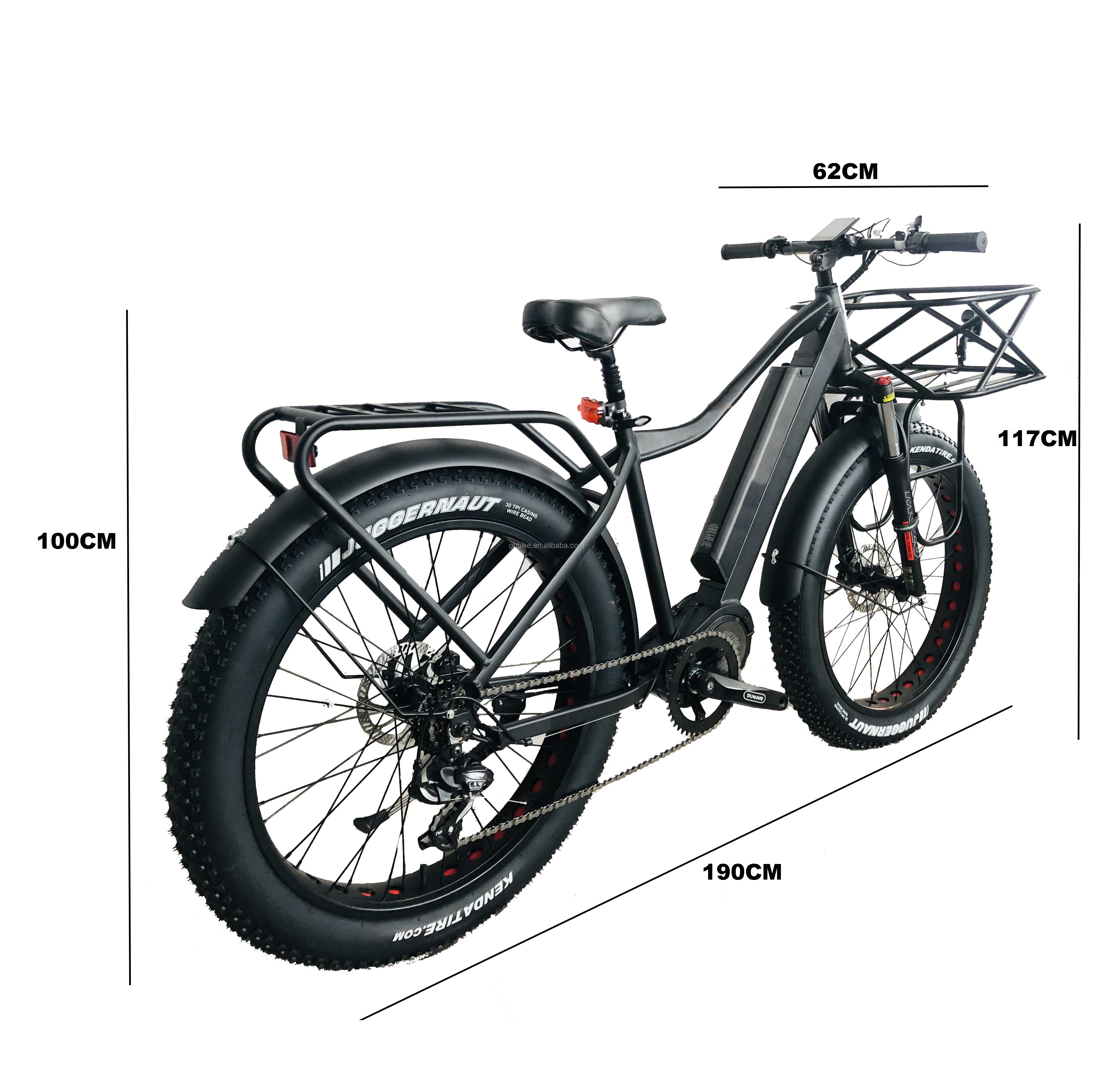 48V Fat Tire Electric Bike with Bafang 1000W Central Motor and Kenda 26*4.0 Wheels