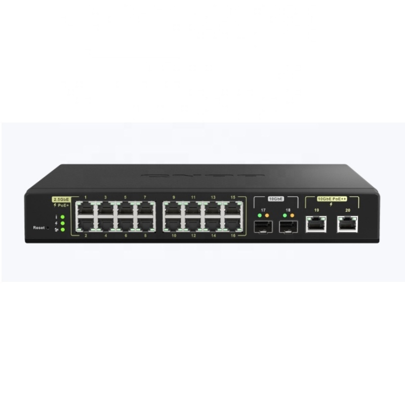 QSW-M2116P-2T2S 16-port 2.5GbE PoE+, 2-port 10GbE POE ++ And 2-port 10GbE Optical Fiber L2 Web-based NMS Switch