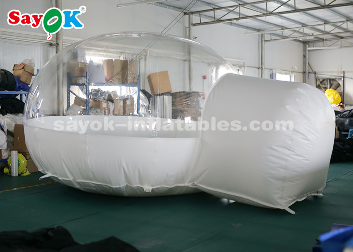 Dome Inflatable Tent Outside White Inflatable Air Tent Transparent For Camping / Traveling