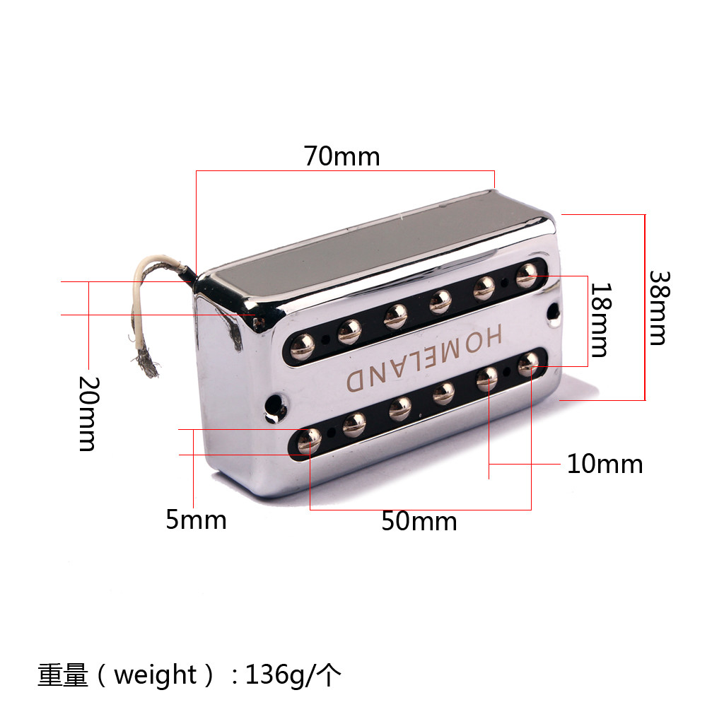 Chrome Guitar Pickup Set Metal Humbucker Dual Coill Pickup Alnico 5 For Gretsch Guitar