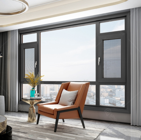 Insulated Double Glazed Casement Windows Soundproof Thermal Break Aluminium Windows