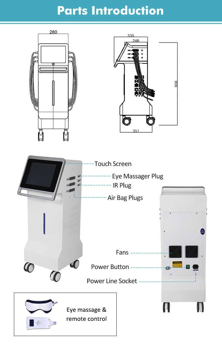 110W Lymph Drainage Massage Machine 5 Modes Lymphatic Drainage Equipment