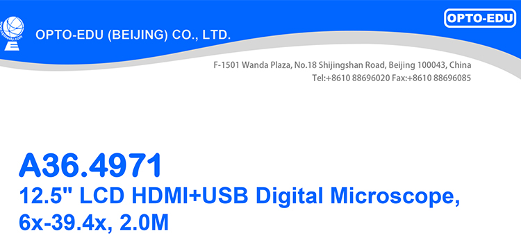12.5" LCD HDMI USB Digital Microscope 6x - 39.4x 2.0M Real Time Auto