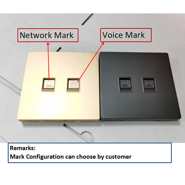 ANSHI 86 Type 2 Ports Face Plate With Gold Spraying & With Shutter