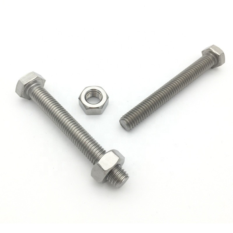 Stainless Steel 304 316 316L DIN 931 DIN 933 1/6 Hexagon Head Bolts SS Bolts Nuts Hex Bolt