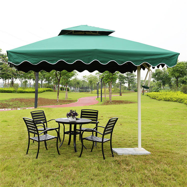 3m Large Cantilever Umbrella Red Garden Parasol With Base