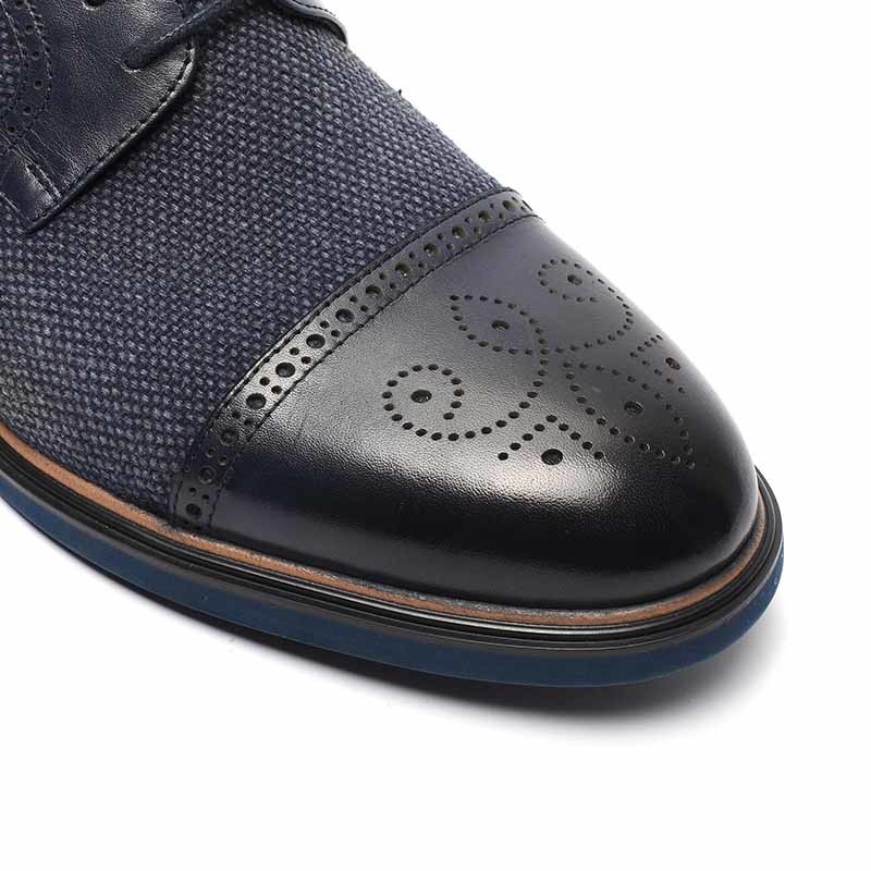 Euro 39size OEM Breathable Genuine Leather Dress Shoes Navy Blue