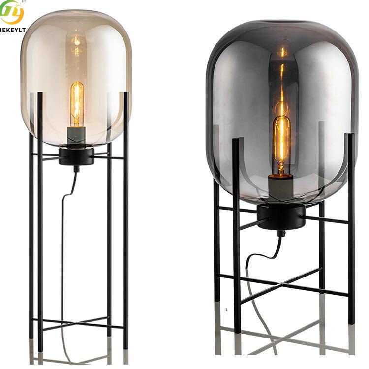 Postmodern Creative Simple Gourd Glass Floor Lamp For Bedroom Bedside Hotel Study