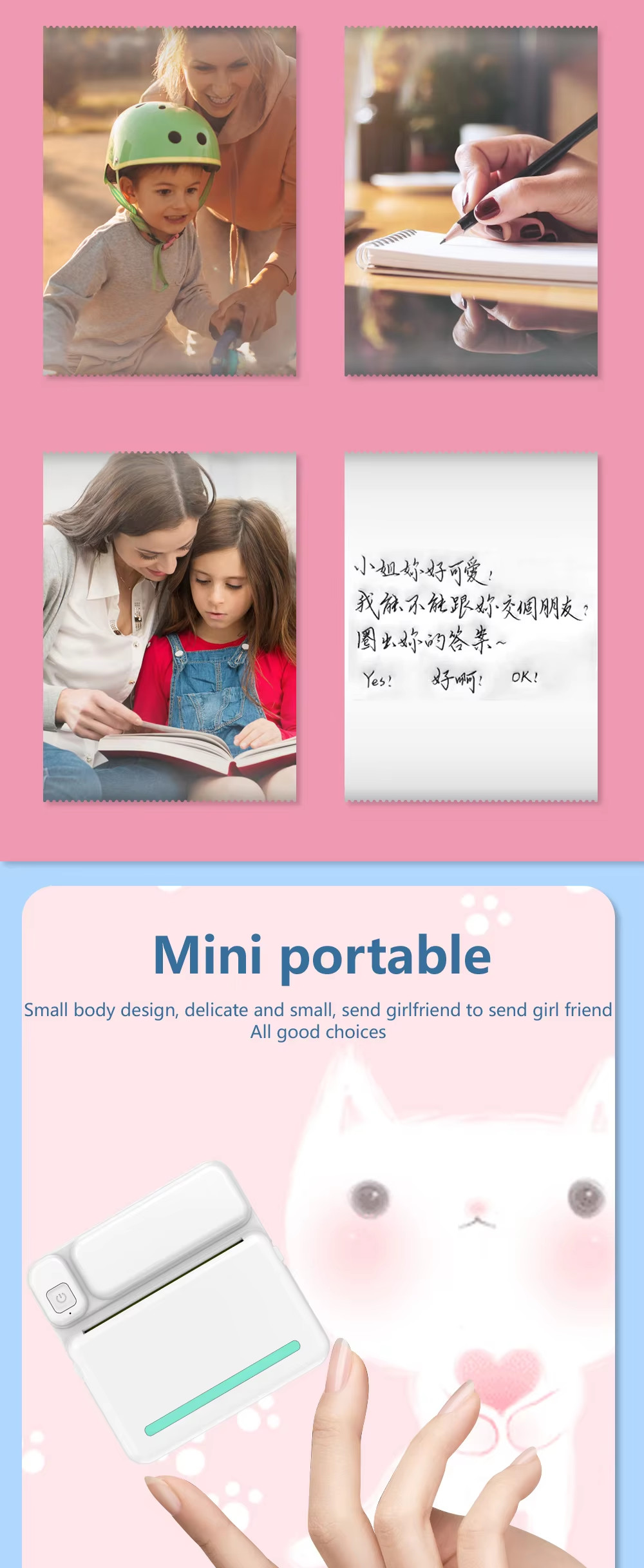 Paper Label Instant Sticker Printer For Mobile Phone Wireless