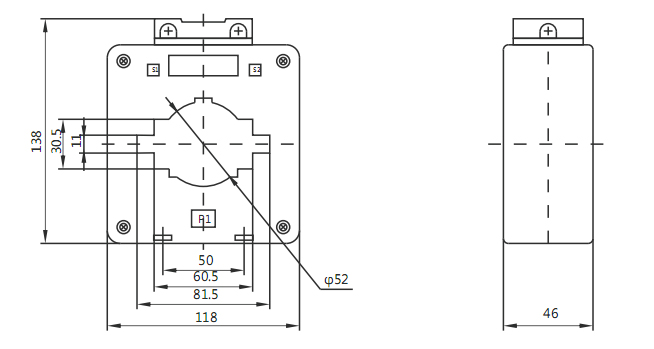 Sealed Current MSQ-80 for 750 - 2000A Ammeter Instrument Current Transformer with 5A/1A output