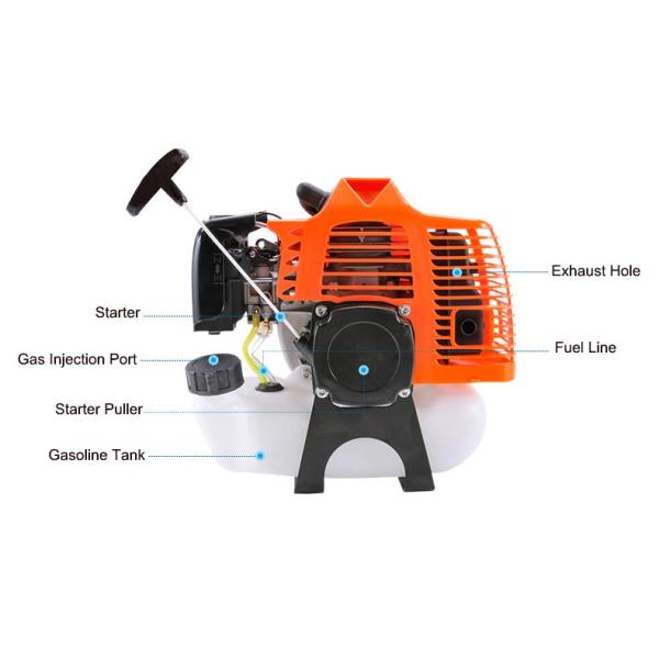 65CC 4 Stroke Weed Wacker Gas Powered String Trimmer Multifunction Brush Cutter for Grass Heavy Bush Side Mounted