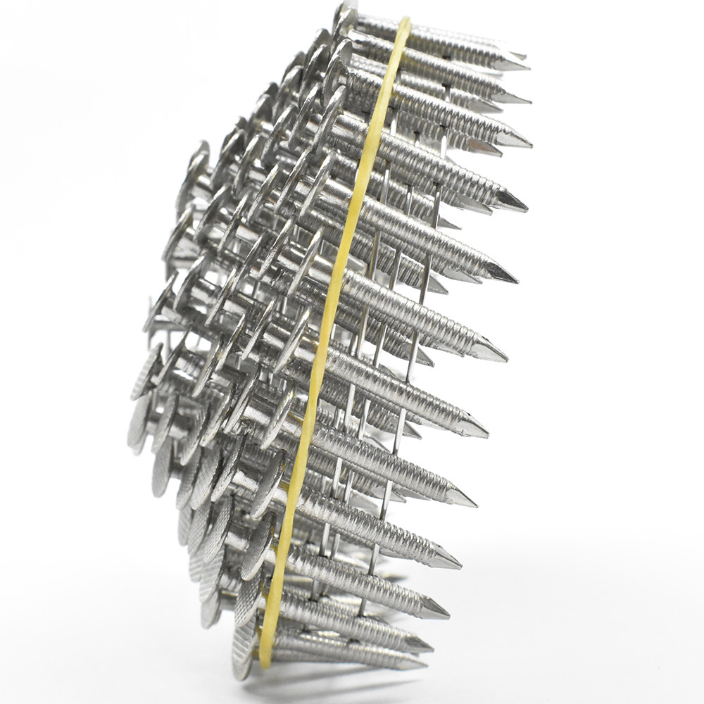 Ring Shank Coil Roofing Nails With Heavy EG Plated Diamond Point 1-1/4 x .120
