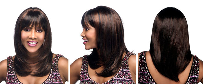 Celebrity Synthetic Hair Wig Long Natural Straight Full Snood Wig For Women