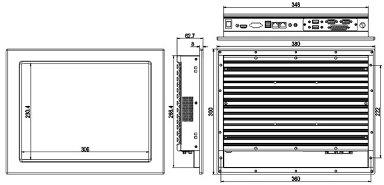 15 Inch Industrial Touch Panel PC Fanless Design Resistive Screen 2LAN 4COM 4USB