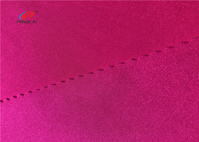 Shiny Polyester Elastic Fabric , Satin Polyester Spandex Blend Fabric For Sport