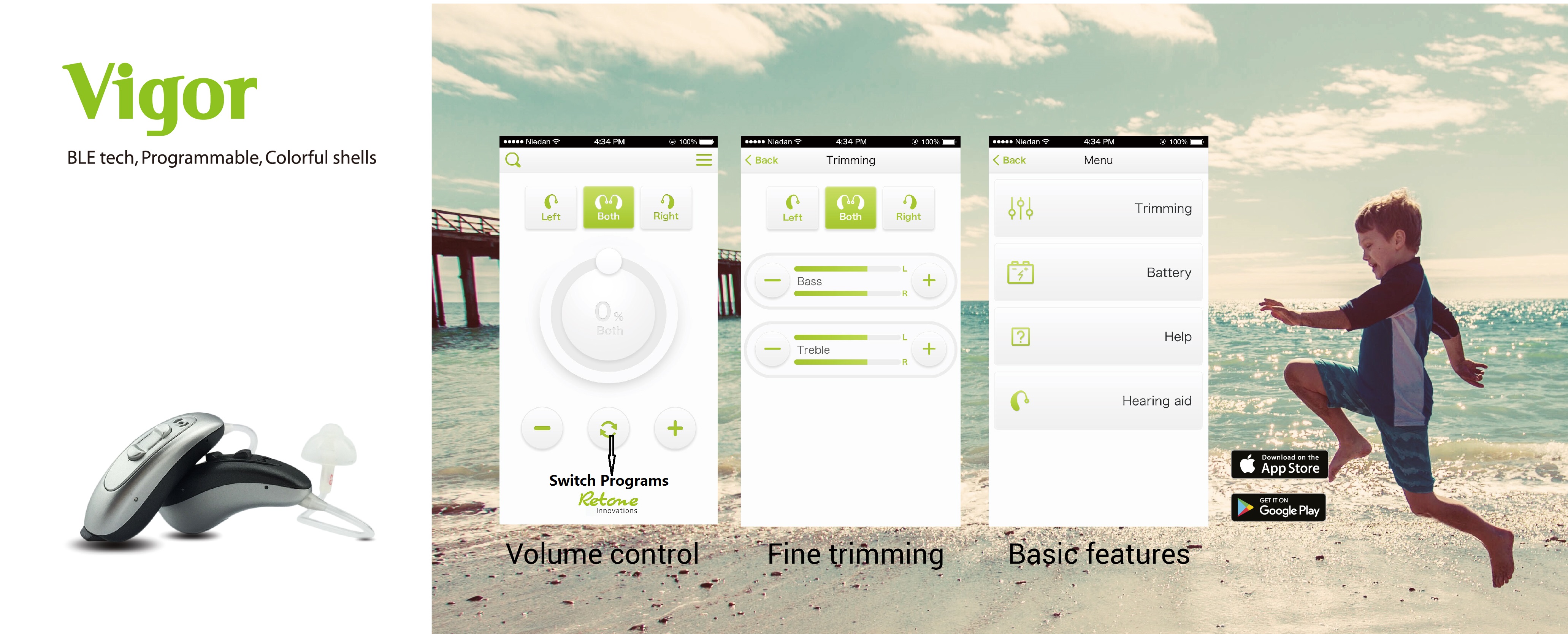 APP Control Wireless Hearing Aids For Old Age Pensioners Retone