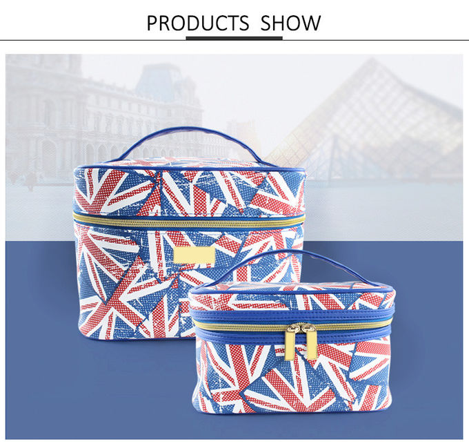 Travel Use Large Capacity Round Cylinder Bucket Cosmetic Cases