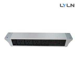 Quality Sandblasted Aluminum Conference Table Socket Mounted Under The Table Edge for sale