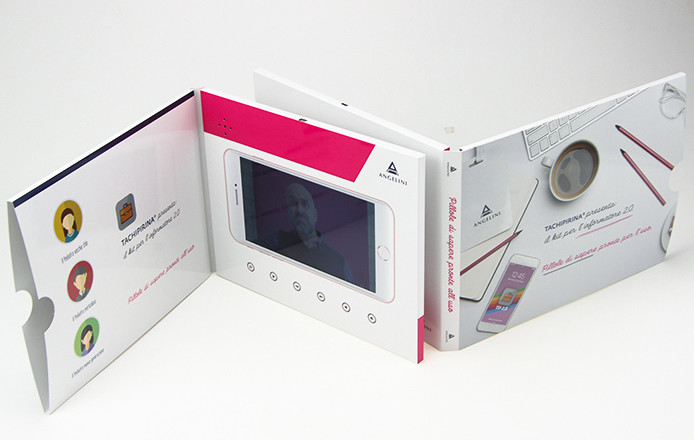 5 inch video brochure card with HD screen,video brochure manufature UK project