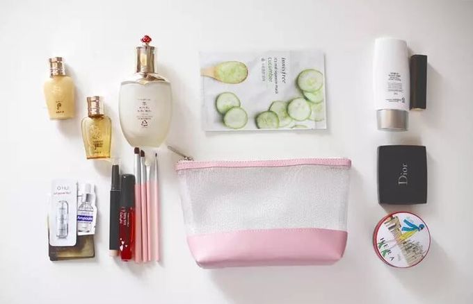 Beach Makeup Cosmetic Bag Vinyl Transparent Clear PVC Zipper Tote Design