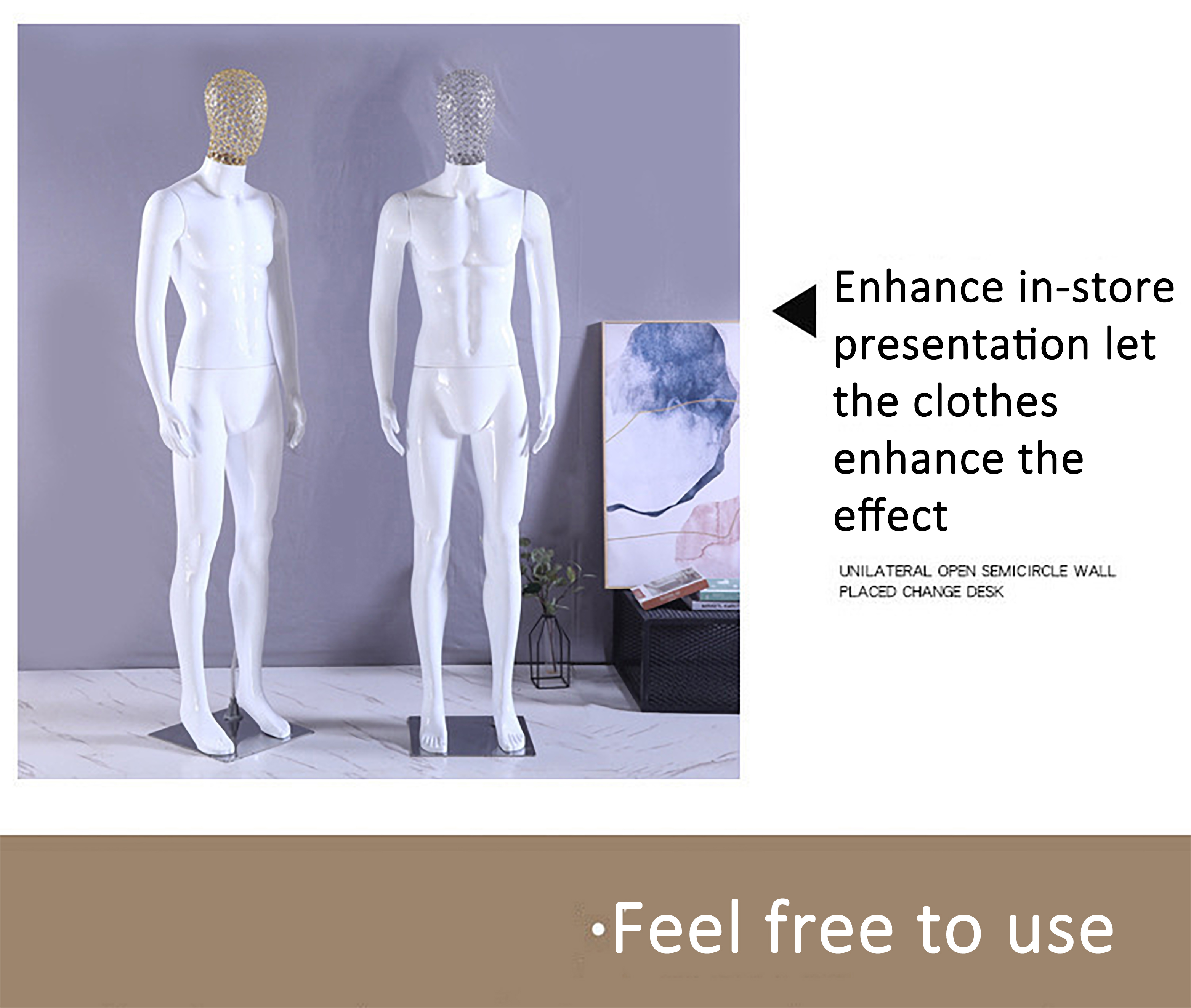Model Props Mannequin Male Bob Station Model OEM Factory Directly Sale full-body mannequins for wig display stand mannequins