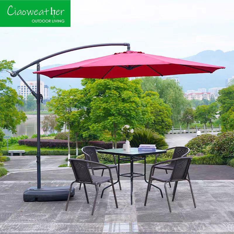 Modern Outdoor Furniture Customized Large Cantilever Umbrella for Hotel Restaurant Banquet Home and Coffee