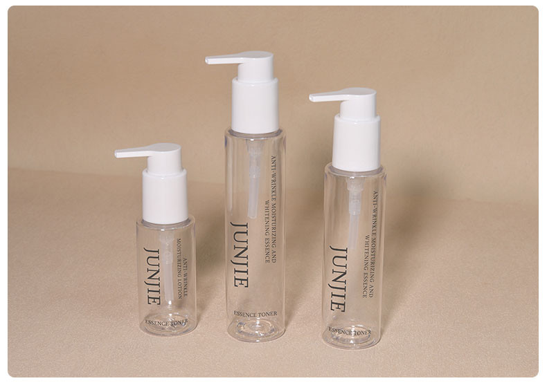 120ml 150ml Clear Plastic Cylinder Bottle Custom Spray Bottle Packaging Printing Cleanser Lotion Pump Bottle