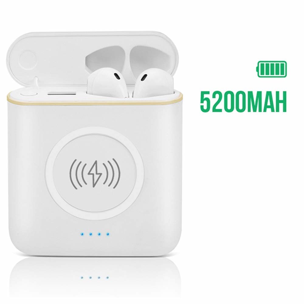 Multi-functional 3 in 1 Bluetooth Earbuds with 5200mAH Power Bank and Fast Charging Wireless Charger