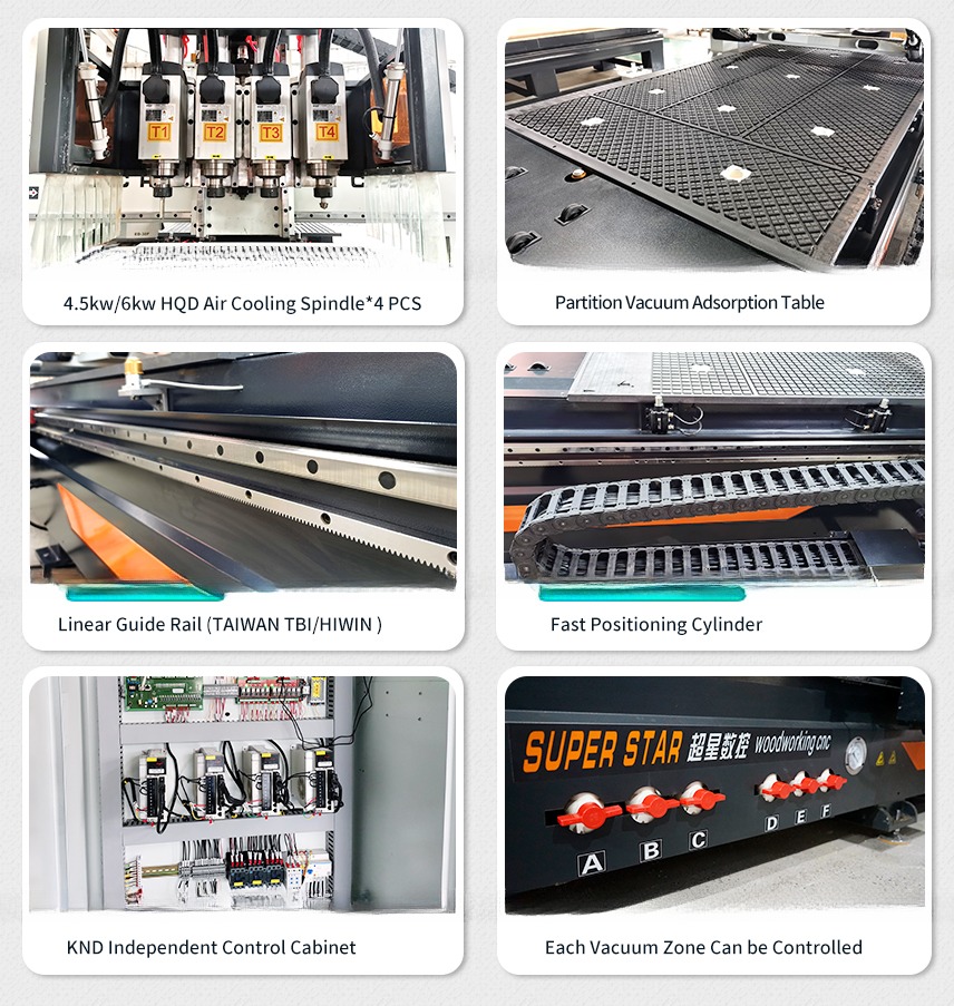 1300×2500mm CNC Wood Router Machine For Kitchen Cabinet And Furniture Production