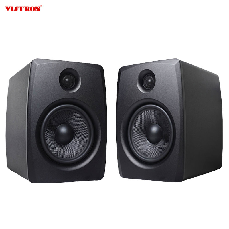 Active Bookshelf Speakers Black Studio Monitor Speakers For Computer PC Gaming Monitor