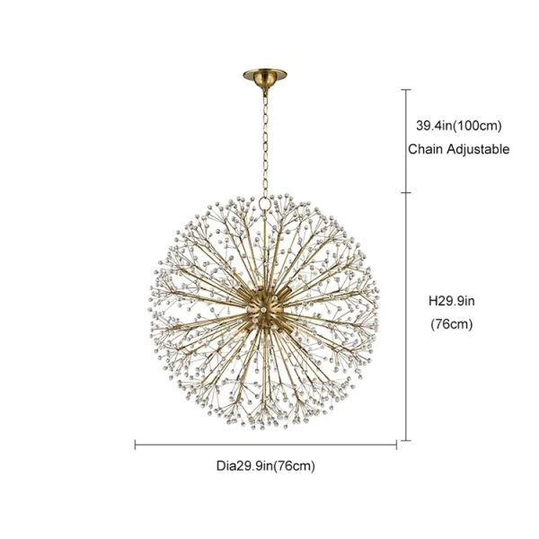 Vintage Bronze Crystal Chandelier Sphere Bedroom Lighting Dunkirk Chandelier（WH-AP-650）
