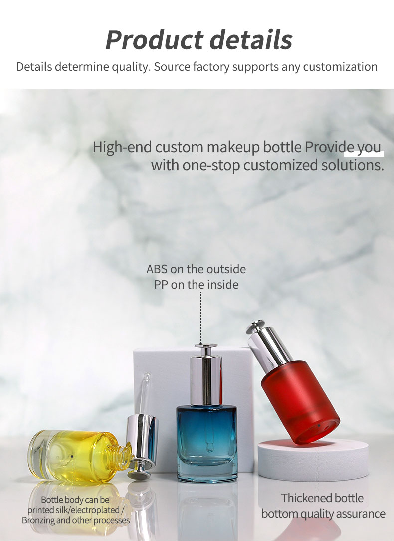 Frosted Luxury Cosmetic Packaging 30ml Black Glass Dropper Bottle