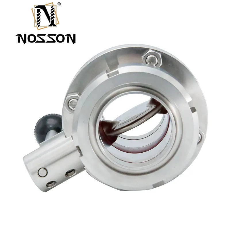 ISO9001 Certified SS304 SS316 Sanitary Stainless Steel Weld End Manual Type Butterfly Valve for Gas Media Distribution