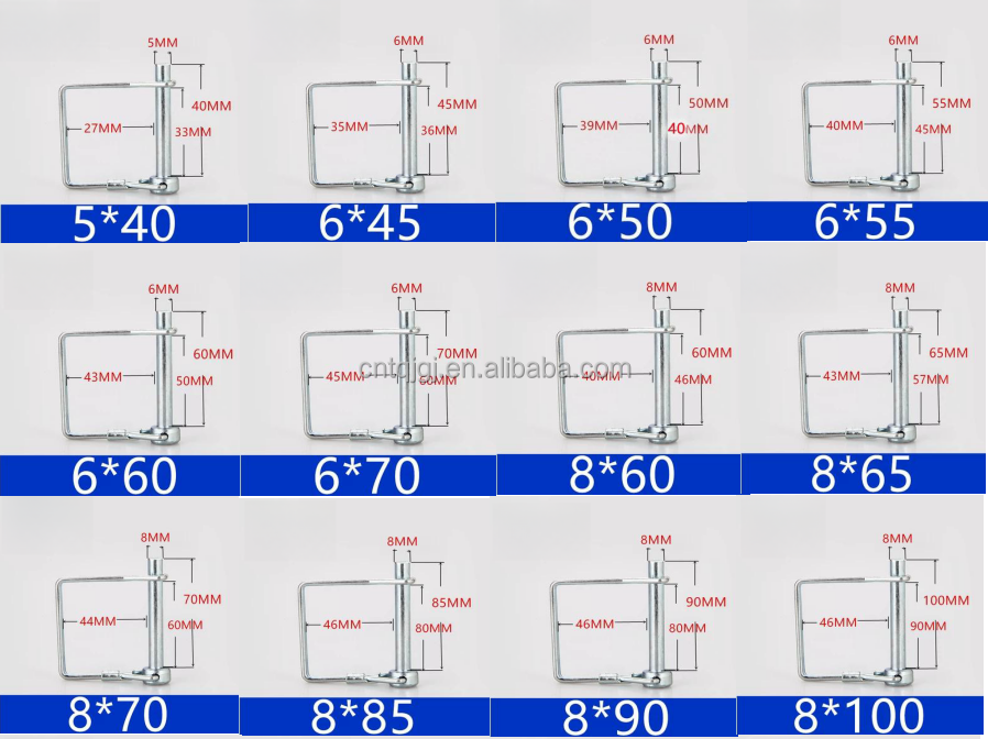 Quick-Release Pins Custom D-Type Double Wire Half Round Safety Pin Stainless Steel 201/304/316 Steam Oxide Nitride Finish