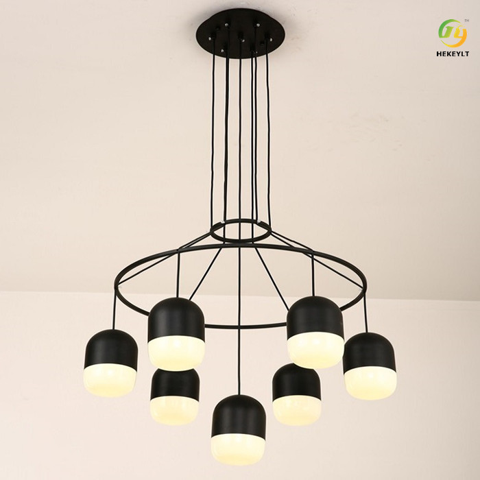 LED Black/White Iron+Acrylic Living Room Nordic Pendant Light