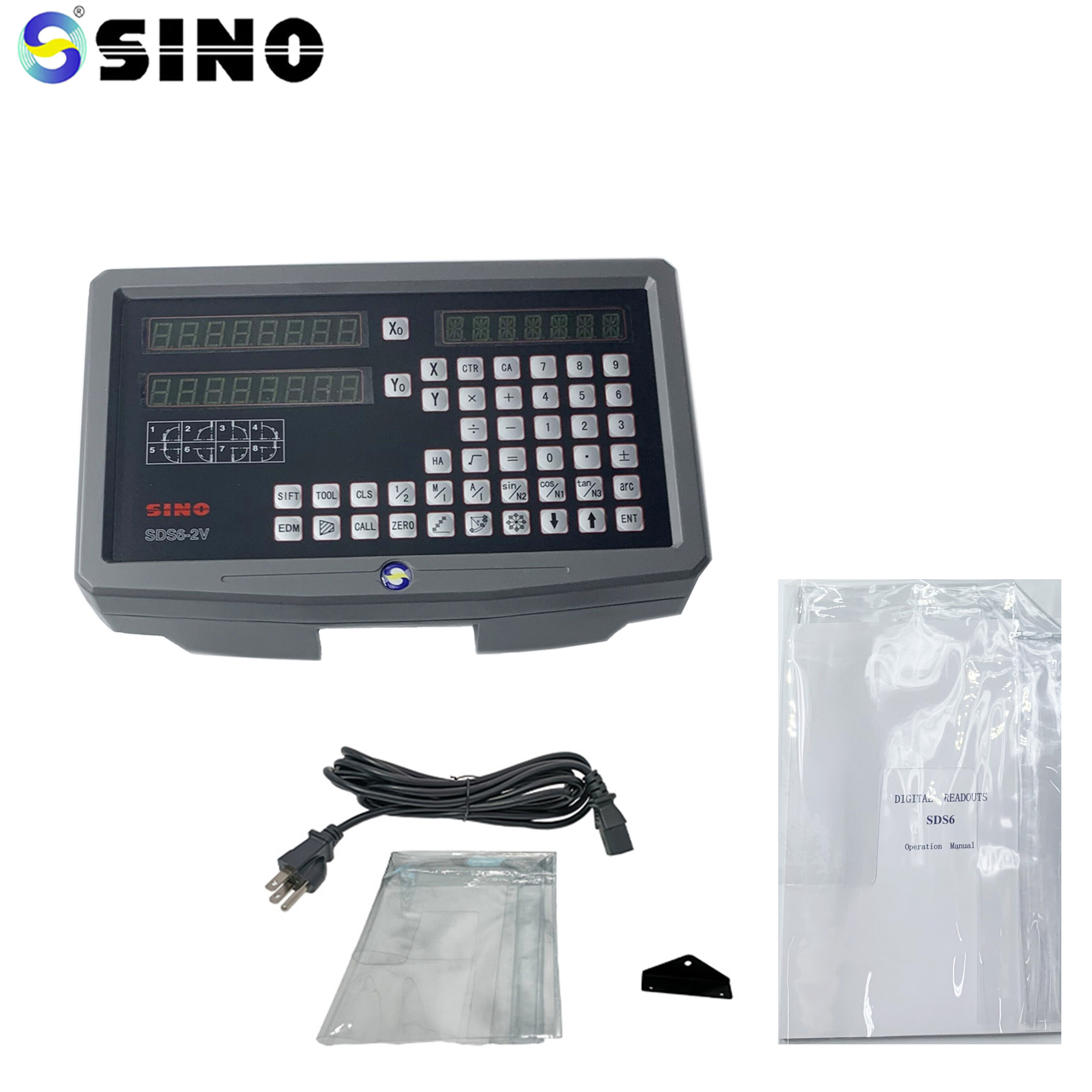 TTL SDS 6-2V Two Axis Digital Readout System For Milling Lathe Glass Linear Encoder