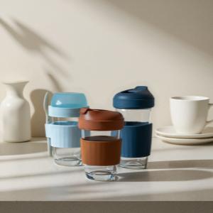 Quality 320ml 480ml Borosilicate Glass Coffee Cup Leakproof Dishwasher Safe for sale