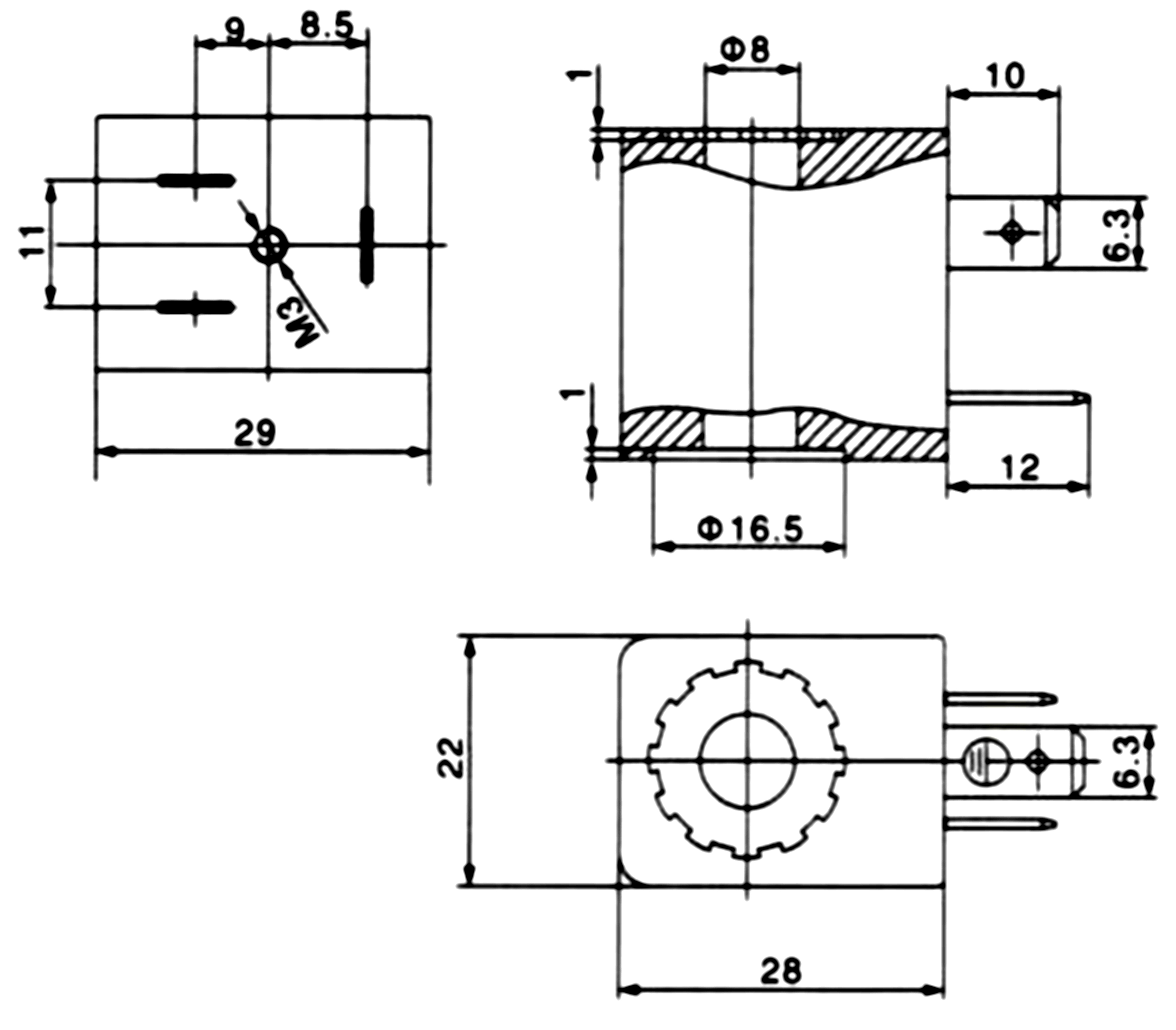 Dimension of Pneumatic Valve Solenoid Coil :
