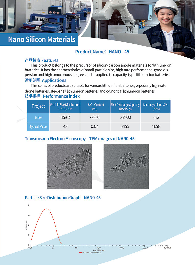 Nano Silicon Carbon Silicon Composite Material Lithium IonBattery Anode Materials Lithium Battery Si C Anode