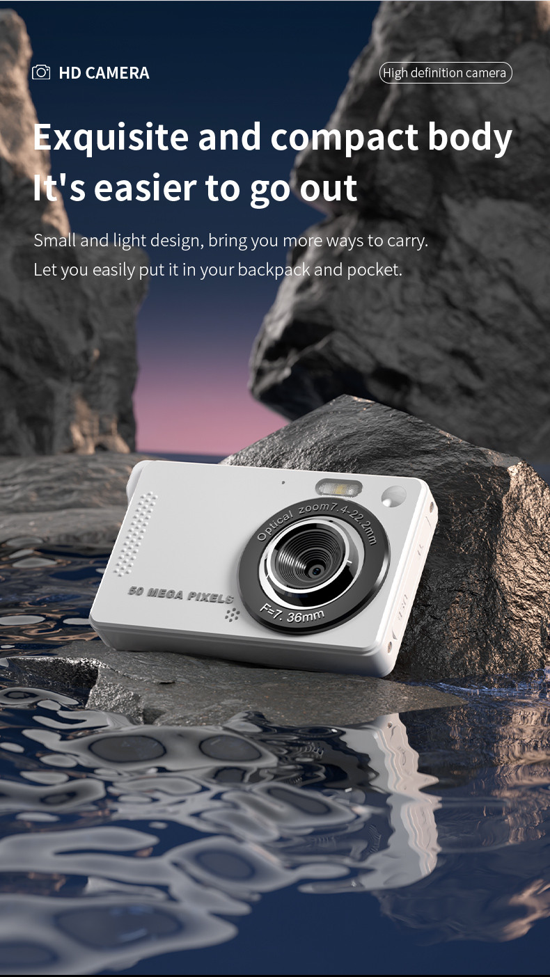 Compact Digital Camera Camcorder Point And Shoot 4K Ultra HD 44MP