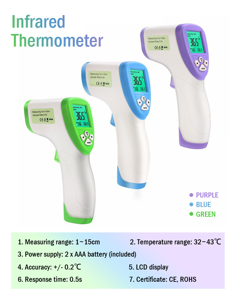 Children Medical Non Contact Forehead Infrared Thermometer High Accuracy