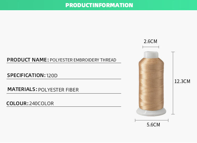 100% Polyester 120d 2 5000Y Embroidery Thread with Low Shrinkage OEM ODM Accepted