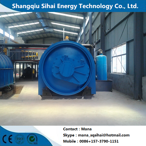 380V Used Plastic Tyres Recycling Machine For Fuel Oil Carbon Black Directly Heating