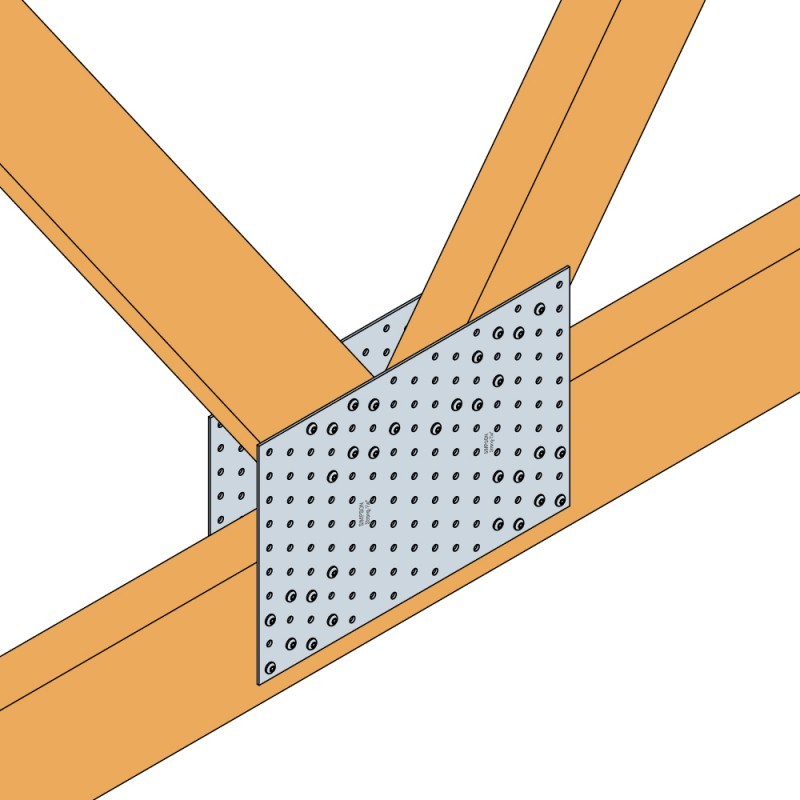 Roofing Wood Connector 1mm Thick Galvanized Steel Truss Plate with Nail Teeth 8mm