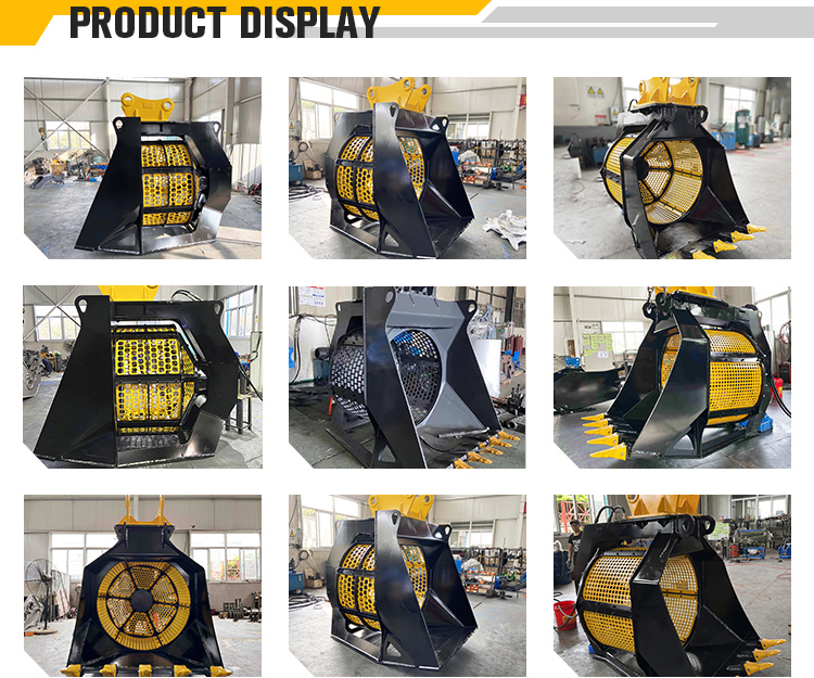 Customized 5 - 40 Ton Excavator Screening Bucket For Sand With Rotating Function